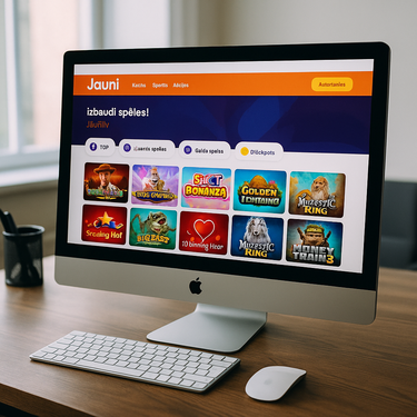 Jauni Casino - Modernais dizains - Desktop platforma